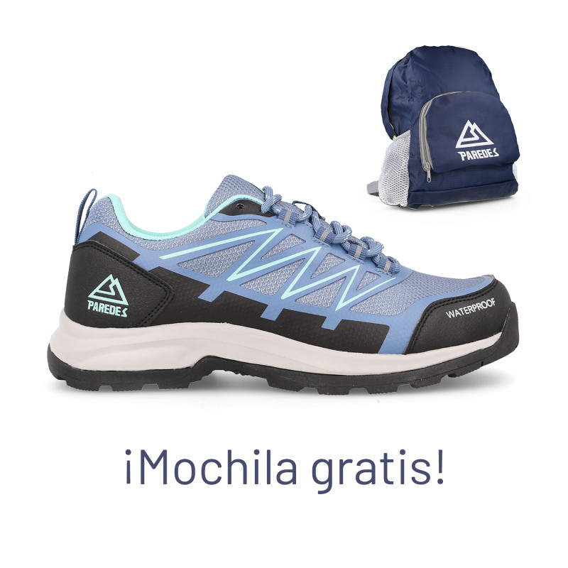 Zapatillas Trekking Mujer Confort Agrón Azul + Mochila de REGALO