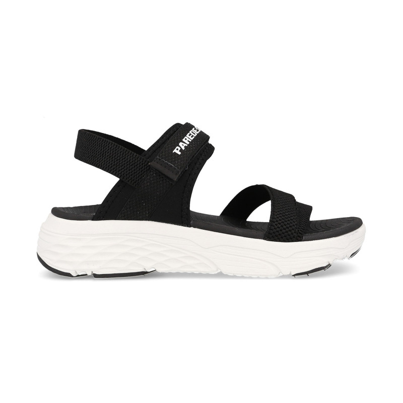 Sandalias casual mujer Aruca en negro con diseño minimalista