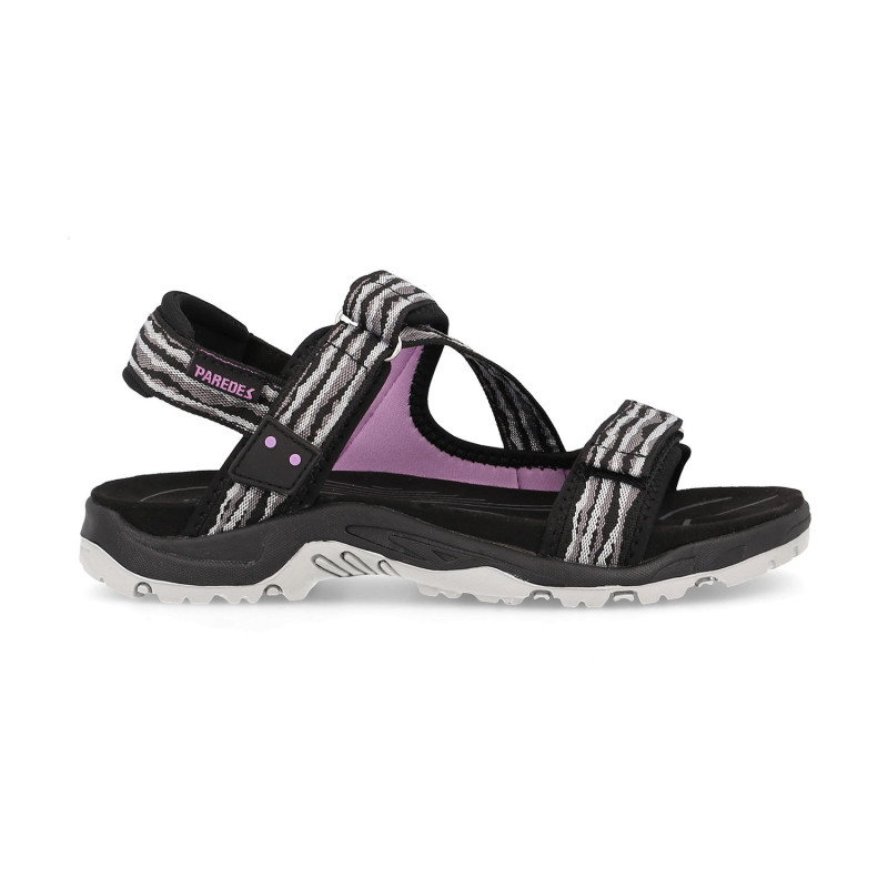 Sandalias casual mujer Toril en negro con diseño funcional