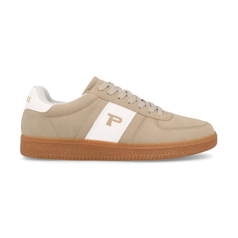 Zapatillas casual hombre Itara en beige con diseño retro y la icónica 'P'