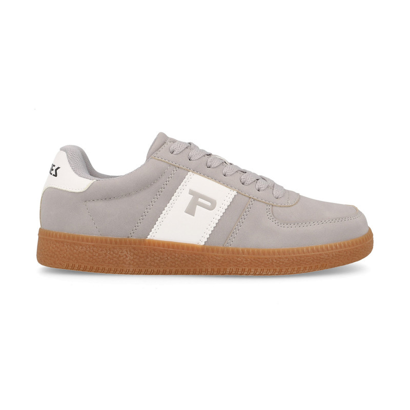 Zapatillas casual mujer Aregume en gris con diseño retro y la icónica 'P'