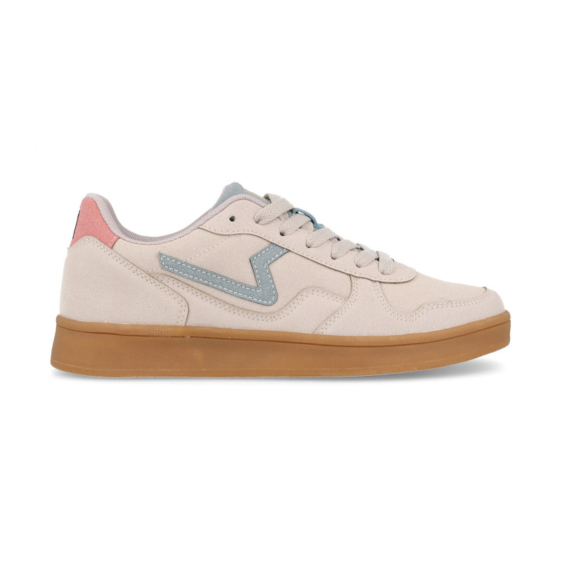 Zapatillas casual mujer Nuarbe en beige con diseño fresco y casual